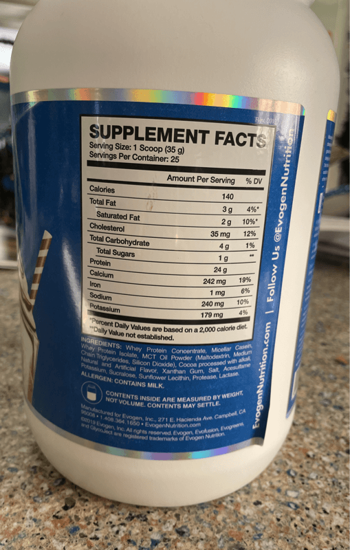 Evogen Evofusion Chocolate Shake