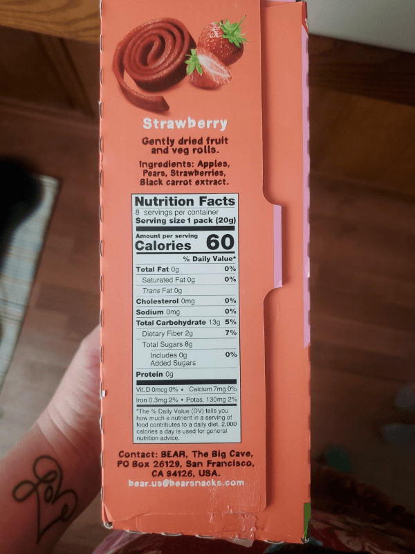Bear Fruit Rolls Strawberry Raspberry Variety