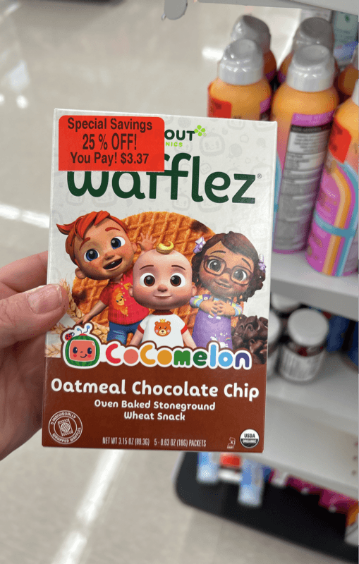 Sprout Organics Wafflez Cocomelon Oatmeal Chocolate Chip