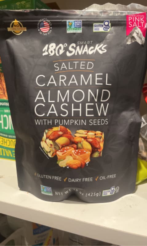 180 Snacks Salted Caramel Almond Cashew With Pumpkin Seeds