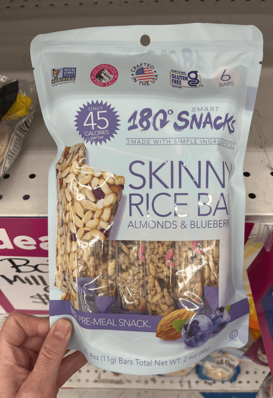180 Snacks Skinny Rice Bar With Almonds & Blueberry