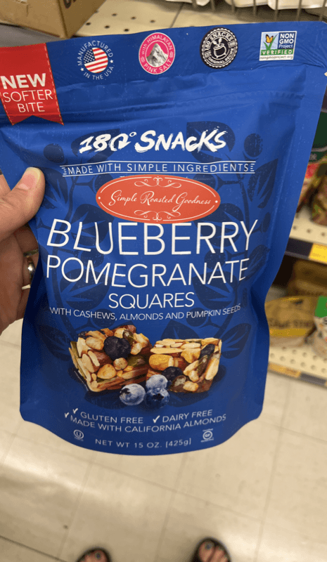 180° Snacks Blueberry Pomegranate Squares
