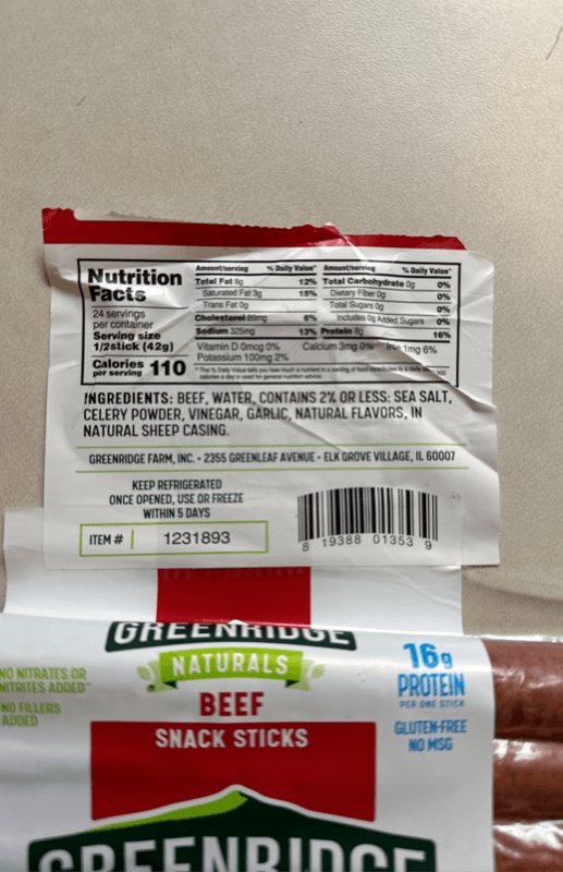 Greenridge Naturals Beef Snack