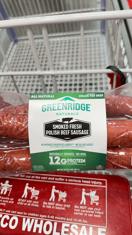 Greenridge Naturals Smoked Fresh Polish Beef Sausage
