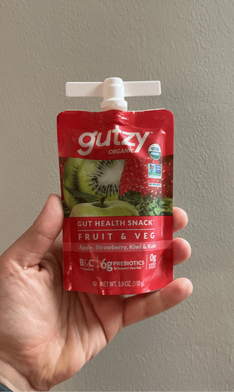 Gutzy Organic Gut Health Snack Fruit & Veg Apple, Strawberry, Kiwi & Kale