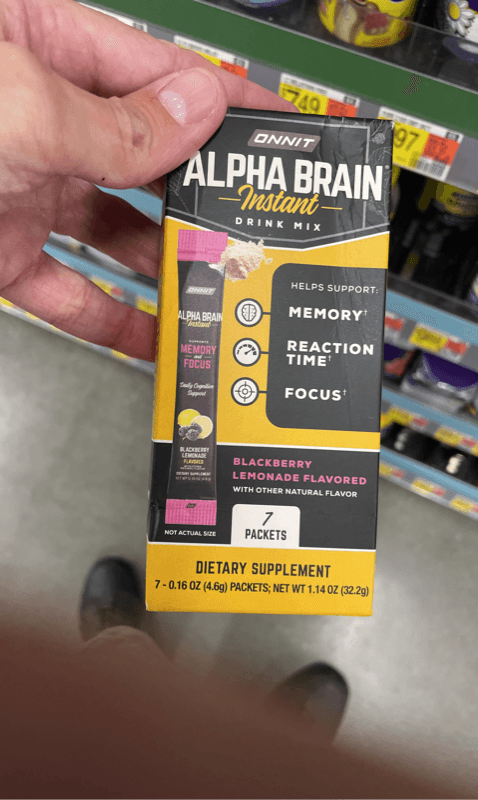 Onnit Alpha Brain Instant Drink Mix Blackberry Lemonade Flavor