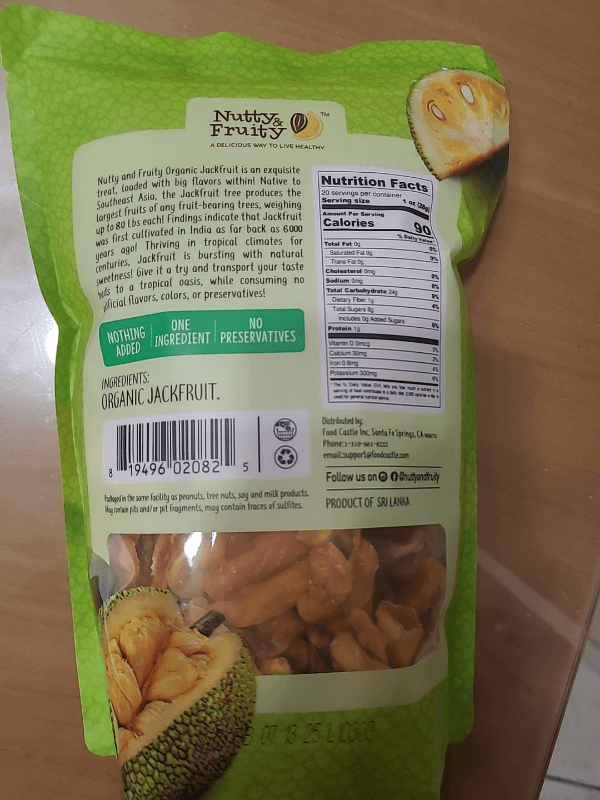 Nutty & Fruity Dried Organic Jackfruit