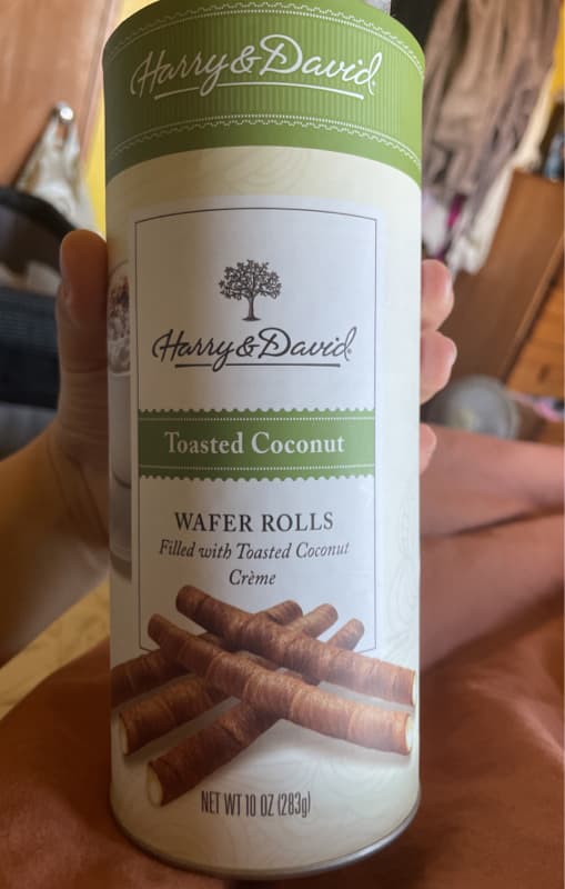Harry & David Toasted Coconut Wafer Rolls