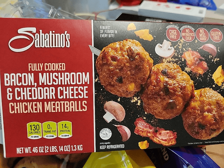 Sabatino'S Fully Cooked Bacon, Mushroom & Cheddar Cheese Chicken Meatballs