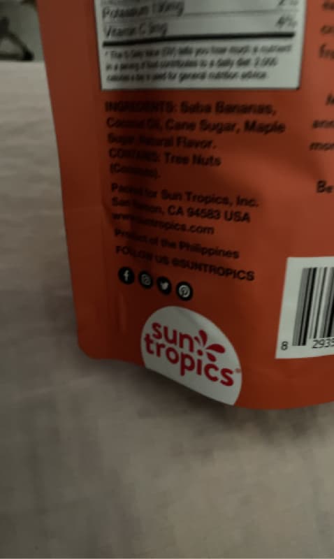 Sun Tropics Maple Pancake Saba Banana Chips