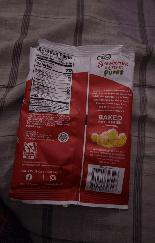 Sensible Portions Strawberries & Cream Baked Corn Puffs (14.G