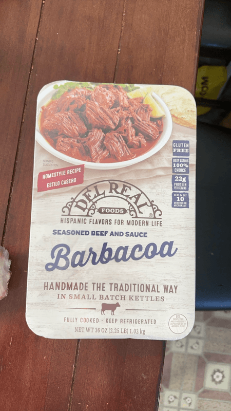 Del Real Foods Seasoned Beef And Sauce Barbacoa
