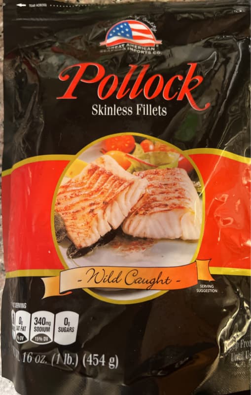 Great American Seafood Imports Co. Pollock Skinless Fillets Wild Caught