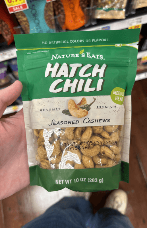 Nature'S Eats Hatch Chili Gourmet Premium Seasoned Cashews Medium Heat