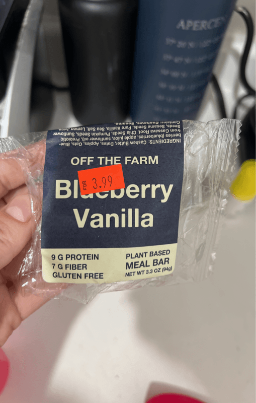 Off The Farm Blueberry Vanilla Plant Based Meal Bar
