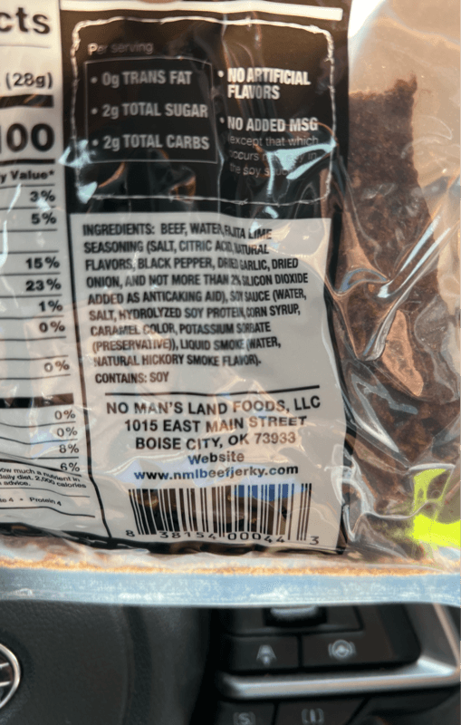 No Man'S Land Beef Jerky Fajita Lime