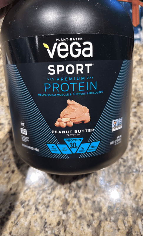 Vega Sport Peanut Butter Flavored Premium Plant-Based Protein