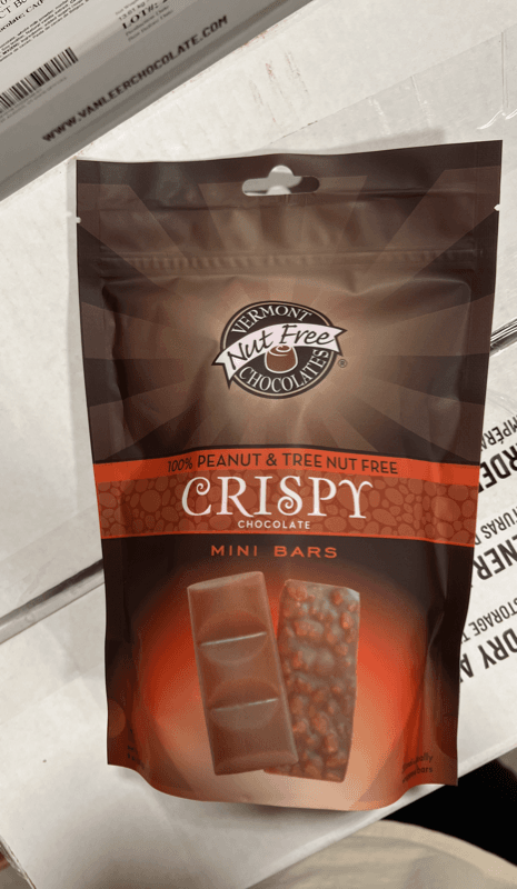 Vermont Nut Free Chocolates 100% Peanut & Tree Nut Free Crispy Chocolate Mini Bars