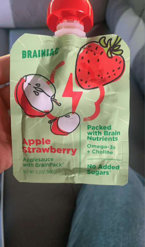 Brainiac Apple Strawberry Applesauce With Brain
