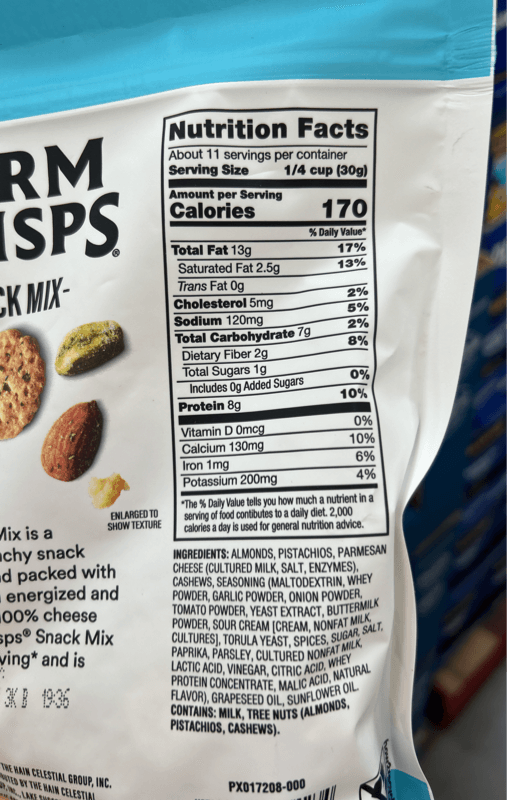 Parm Crisps Snack Mix Ranch Almonds, Pistachios, Parmcrisps & Cashews