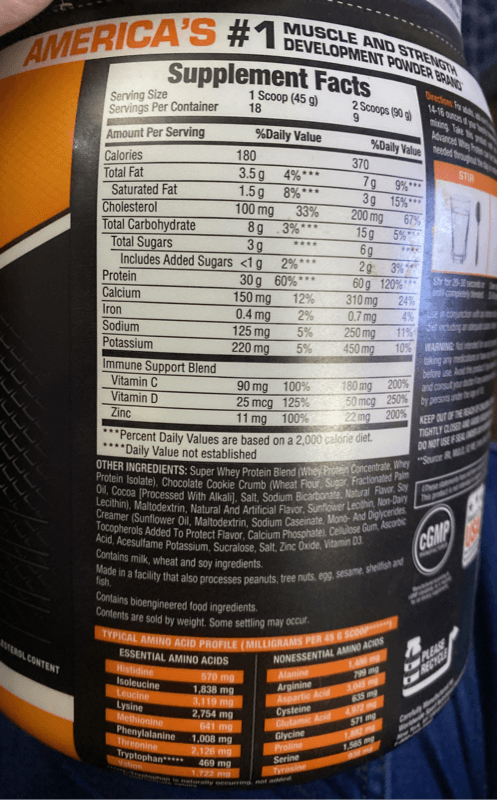 Body Fortress Super Advanced Whey Protein Powder Cookies N' Cream Flavor
