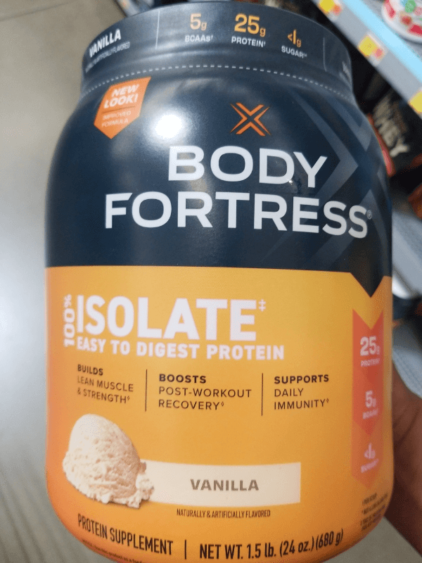 Body Fortress 100% Isolate Easy To Digest Protein Supplement Vanilla