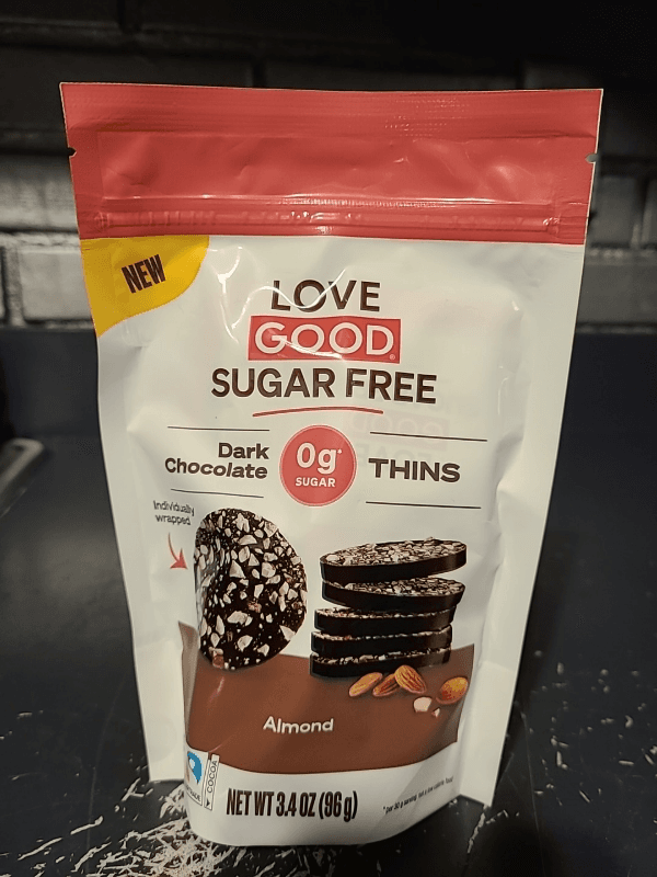 Love Good Fats Sugar Free Dark Chocolate Thins Almond