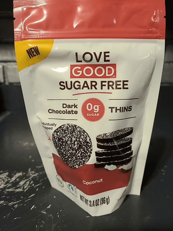 Love Good Fats Sugar Free Dark Chocolate Thins Coconut