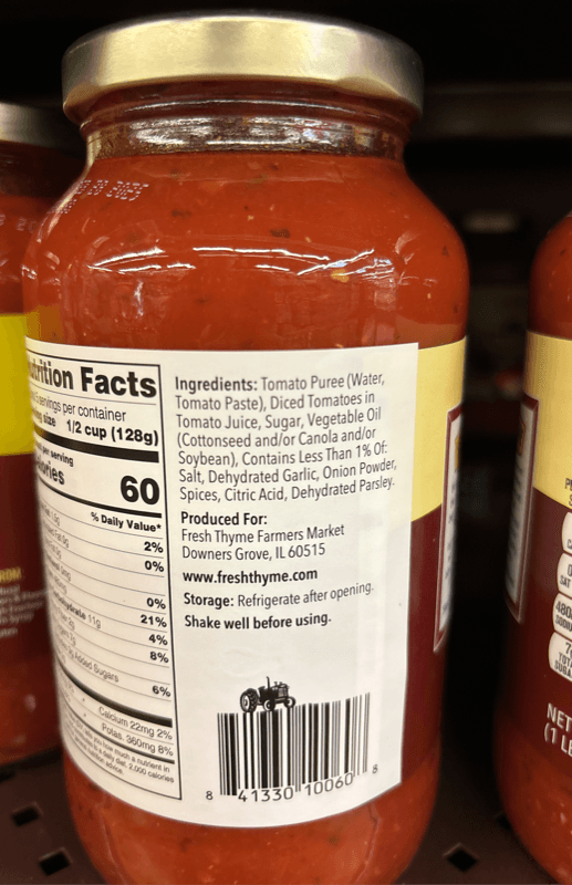 Fresh Thyme Traditional Pasta Sauce