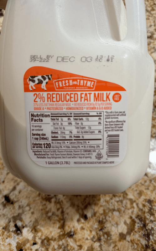 Fresh Thyme Farmers Market 2% Reduced Fat Milk