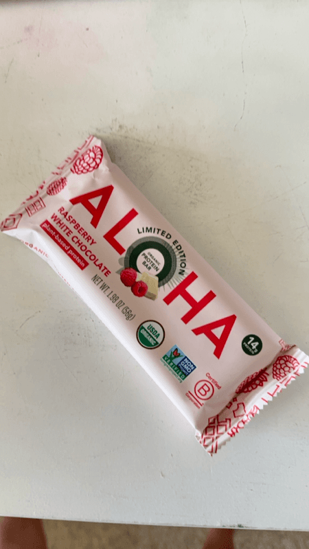 Aloha Limited Edition Raspberry White Chocolate Organic Protein Bar
