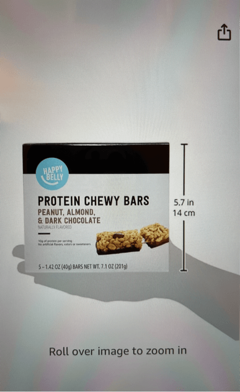Happy Belly Protein Chewy Bars Peanut, Almond, & Dark Chocolate