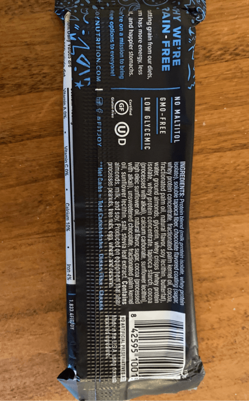 Fit Joy Cookies And Cream Protein Bar