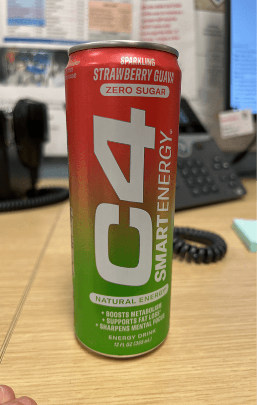 C4 Smart Energy Drink Zero Sugar Sparkling Strawberry Guava