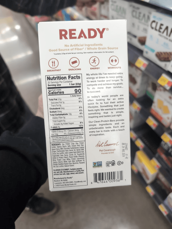 Ready Clean Minis Bar Chocolate Peanut Butter
