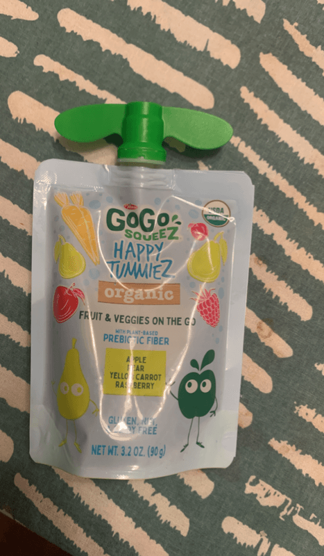 Gogo Squeez Happy Tummiez Organic Apple Pear Yellow Carrot Raspberry Fruit & Veggies On The Go