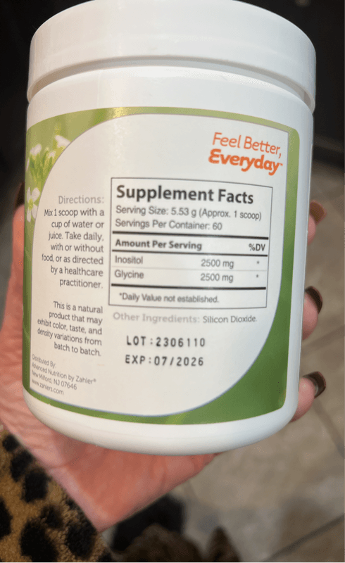 Zahler Inositol + Glycine Dietary Supplement