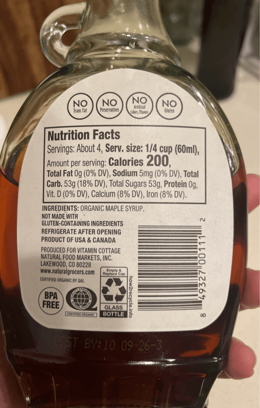 Natural Grocers Organic 100% Pure Maple Syrup
