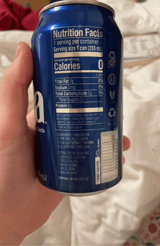 Zevia Zero Sugar Vanilla Cola