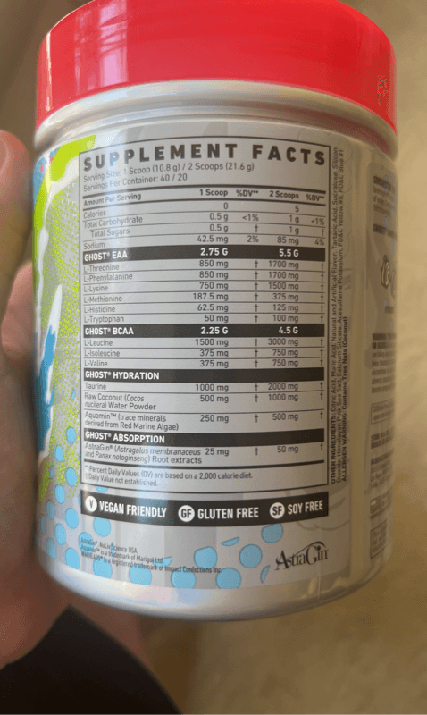 Ghost Amino Warheads Sour Green Apple Amino Acid Powder