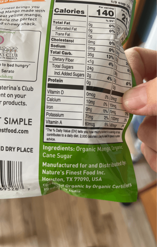 Nature'S Finest Organic Dried Mango Bites, Unsulfured