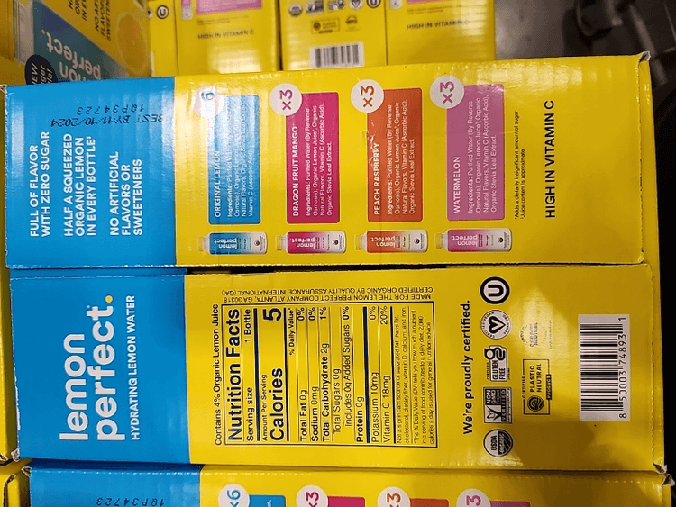 Lemon Perfect Zero Sugar Hydrating Lemon Water Variety Pack 15 Bottles Original Lemon, Dragon Fruit Mango, Peach Raspberry, And Watermelon