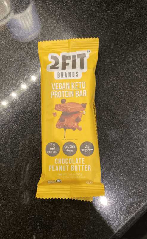 2 Fit Brands Vegan Keto Protein Bar Chocolate Peanut Butter