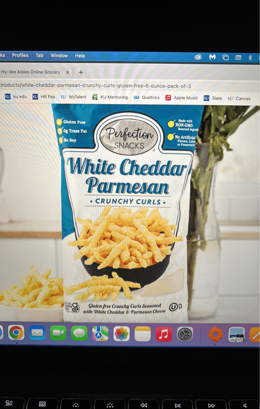 Perfection Snacks White Cheddar Parmesan Crunchy Curls