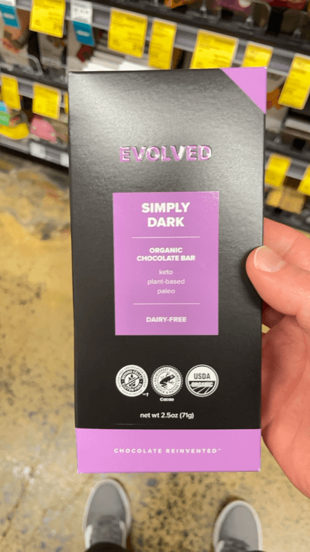 Evolved Simple Dark Organic Chocolate Bar