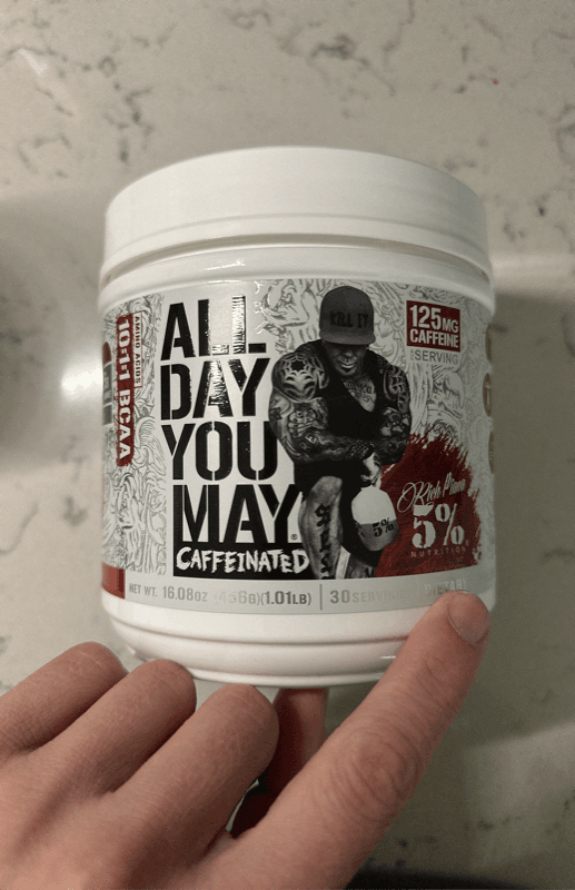 Rich Piana 5% Nutrition Alldayyoumay Caffeinated