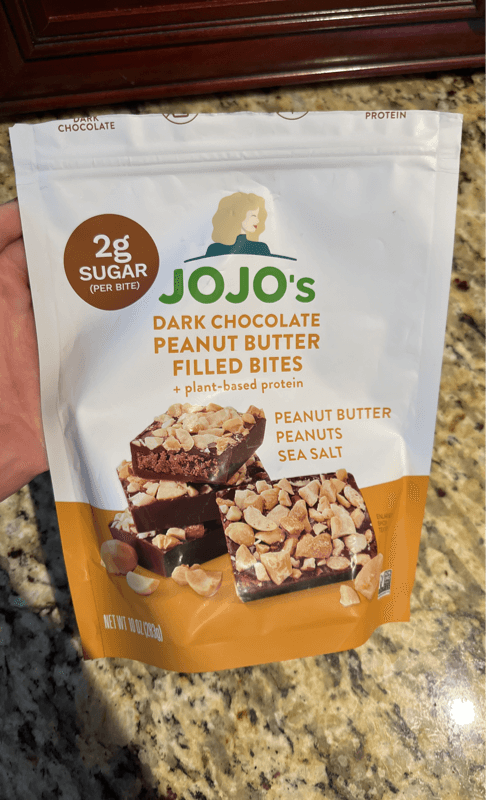 Jojo'S Plant Based Dark Chocolate Peanut Butter Filled Bites