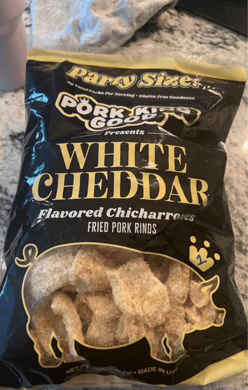 Pork King Good White Cheddar Flavored Chicharrones Fried Pork Rinds Party Size