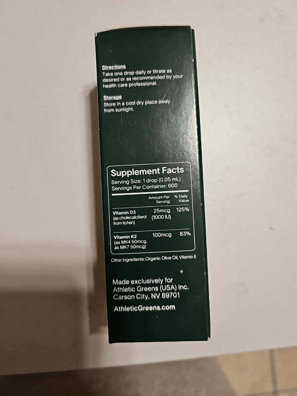 Ag Vitamin D3+K2 Liquid Dietary Supplement
