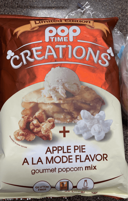Pop Time Creations Apple Pie A La Mode Flavor Gourmet Popcorn Mix